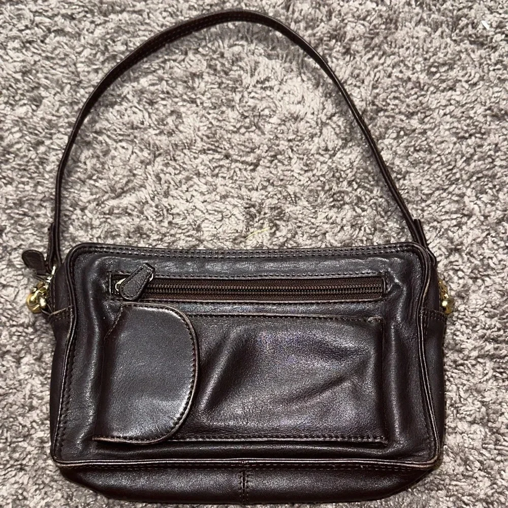 Elegant Dark Brown Leather Clutch